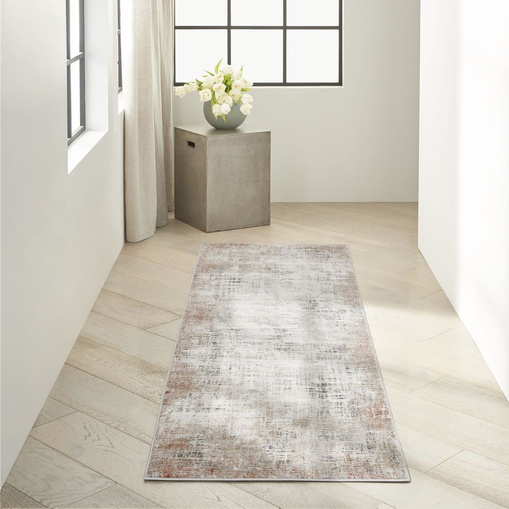 Calvin Klein CK022 Infinity IFN01 Runner Rug - Rust & Multicolour