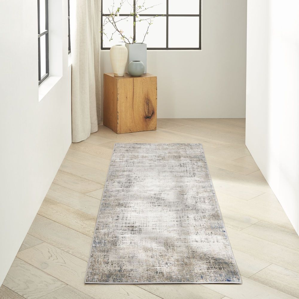 Calvin Klein CK022 Infinity IFN01 Runner Rug - Blue & Multicolour