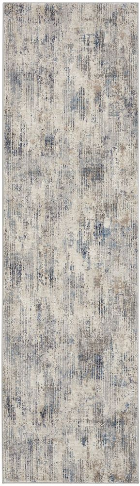 Calvin Klein CK022 Infinity IFN04 Runner Rug - Ivory Grey & Blue
