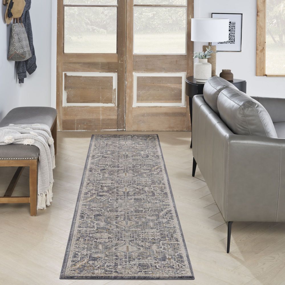 Nourison Lynx LNX02 Runner Rug - Navy & Multicolour