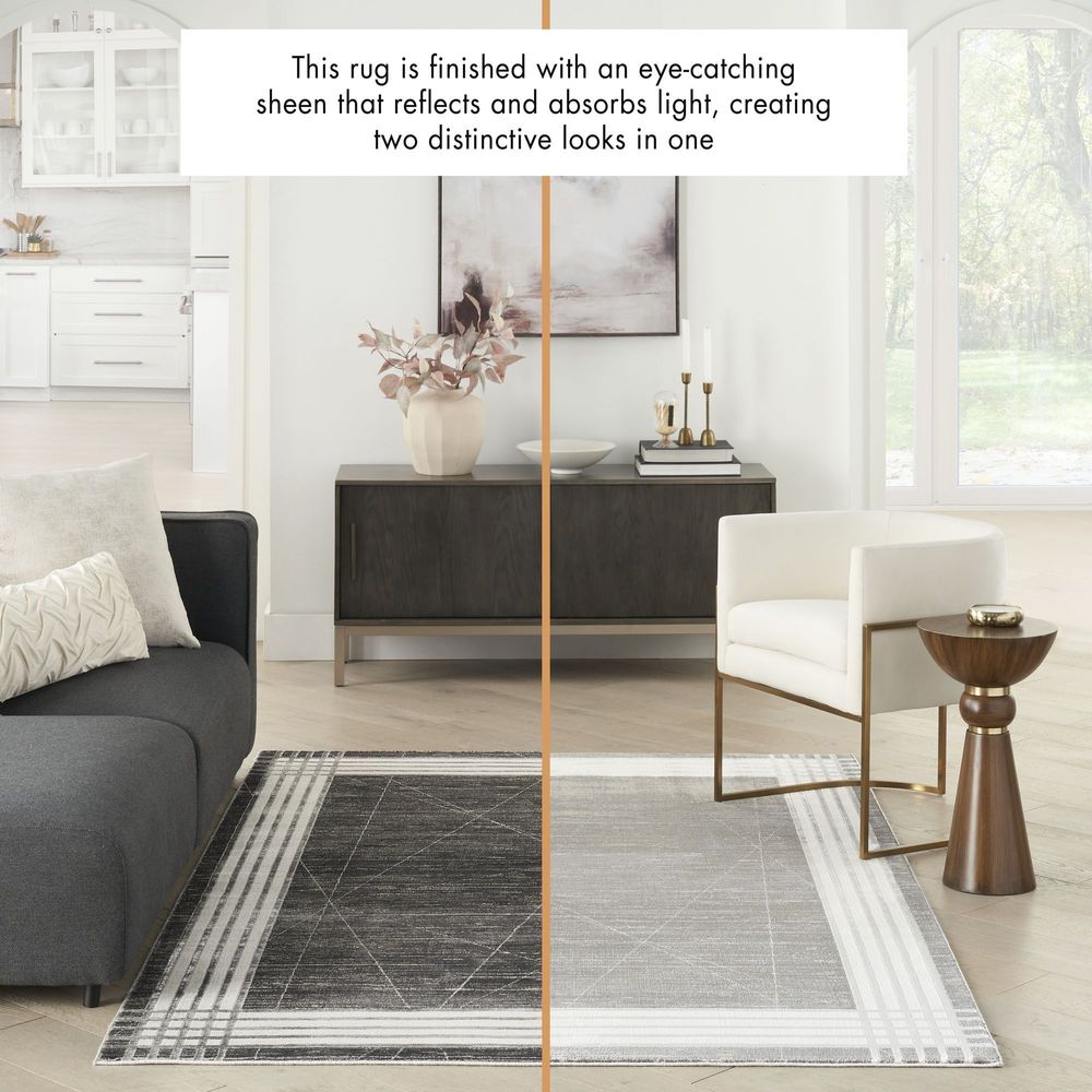 Nourison Desire DSR01 Runner Rug - Charcoal & Silver