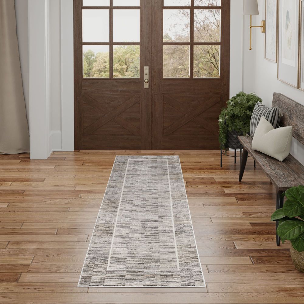 Nourison Desire DSR02 Runner Rug - Charcoal & Grey