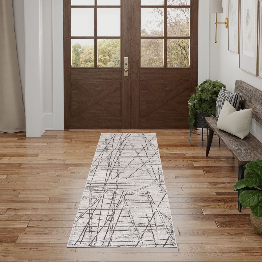 Nourison Desire DSR03 Runner Rug - Grey & Silver