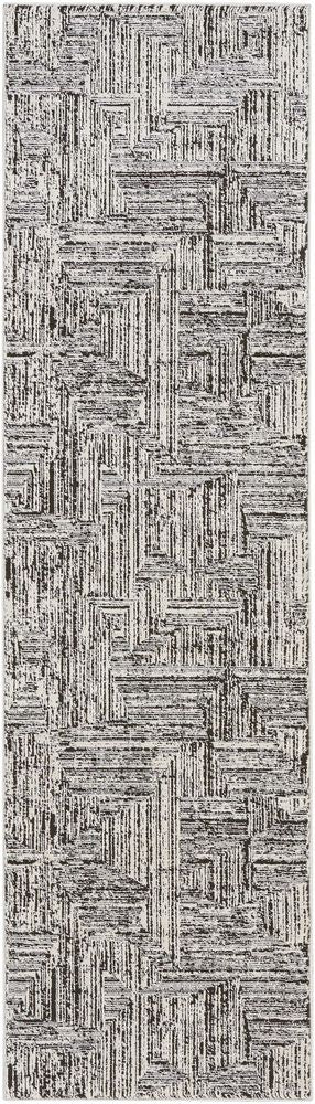 Calvin Klein CK024 Irradiant IRR01 Runner Rug - Cream & Black