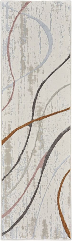 Nourison Glitz GLZ01 Runner Rug - Ivory & Multicolour