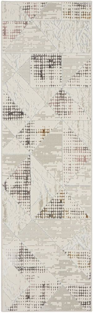 Nourison Glitz GLZ04 Runner Rug - Ivory & Multicolour