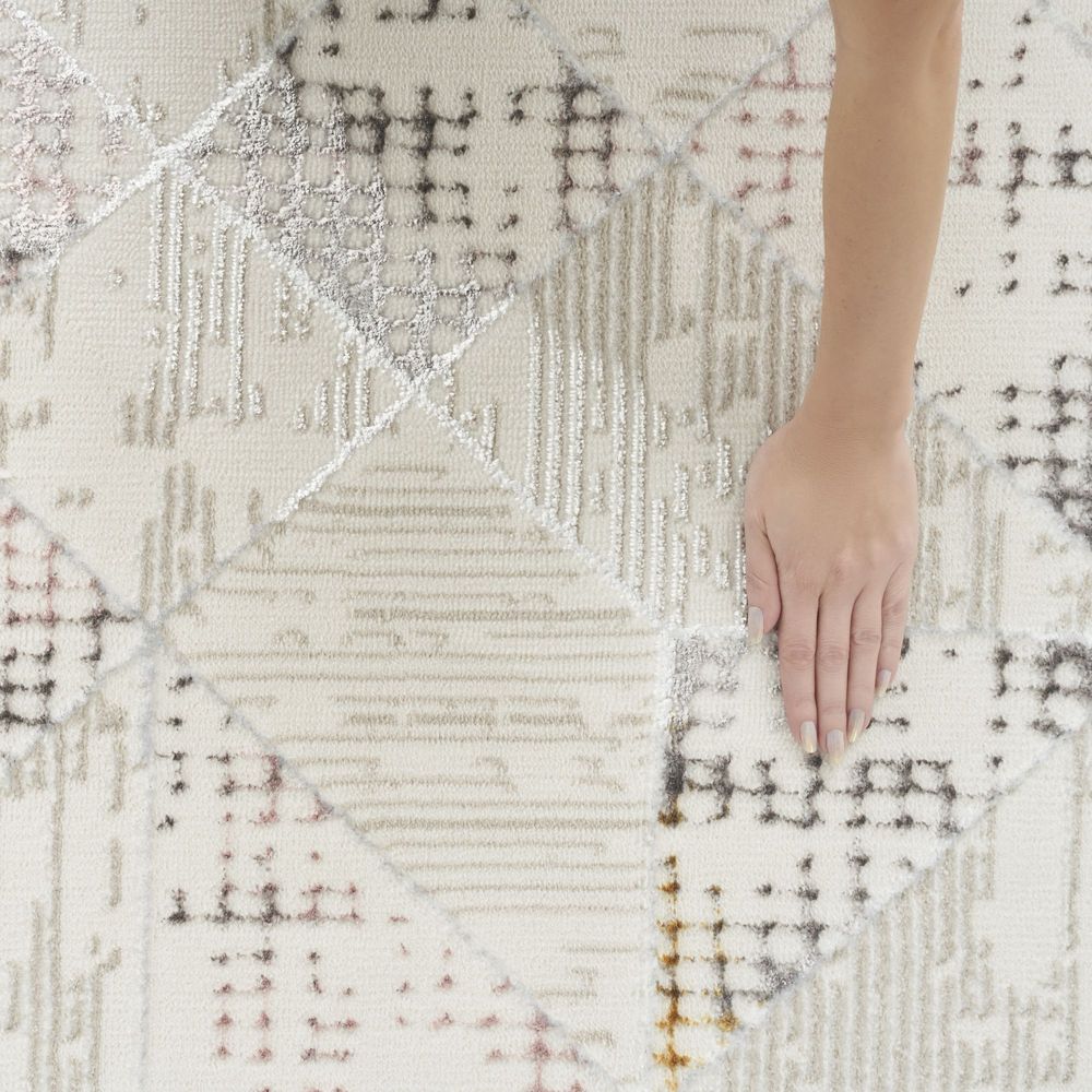Nourison Glitz GLZ04 Runner Rug - Ivory & Multicolour