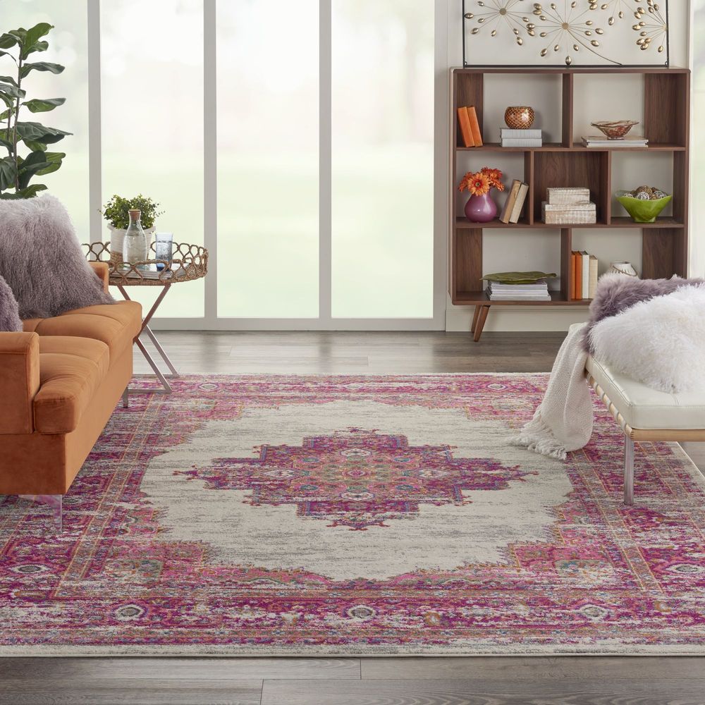 Nourison Passion PSN03 Rug - Ivory & Fuschia