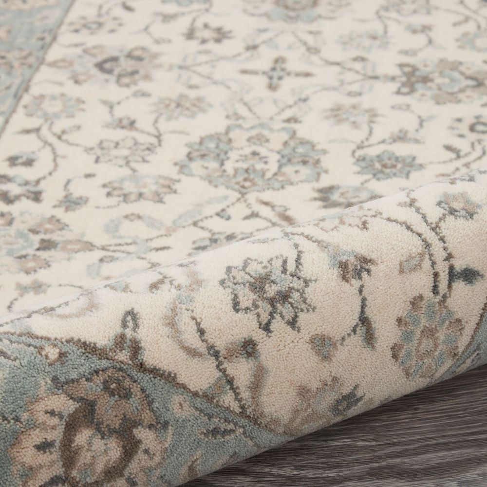 Nourison Living Treasures LI16 Runner Rug - Ivory & Aqua