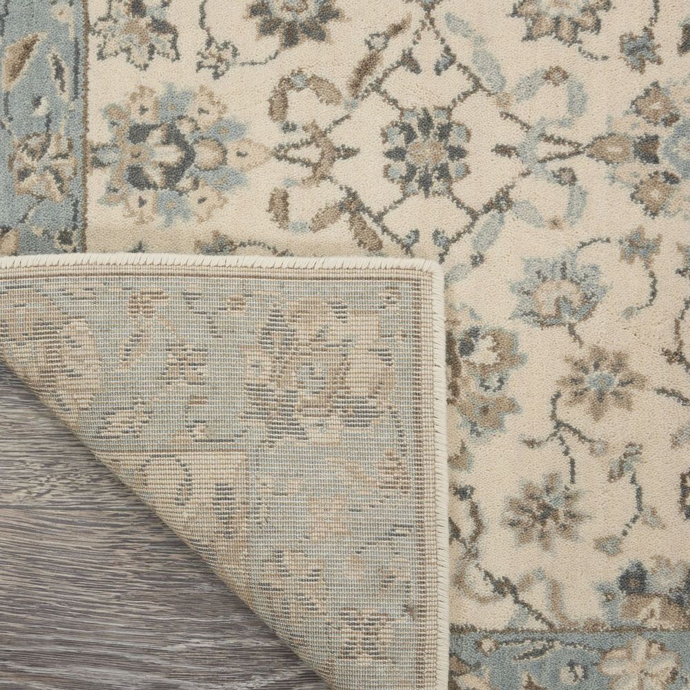 Nourison Living Treasures LI16 Runner Rug - Ivory & Aqua
