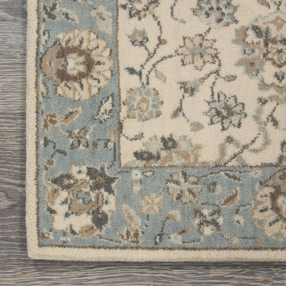 Nourison Living Treasures LI16 Runner Rug - Ivory & Aqua