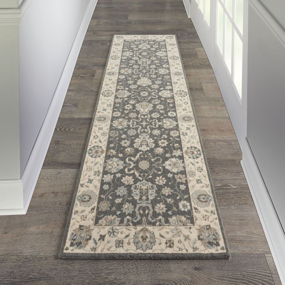 Nourison Living Treasures LI16 Runner Rug - Grey & Ivory