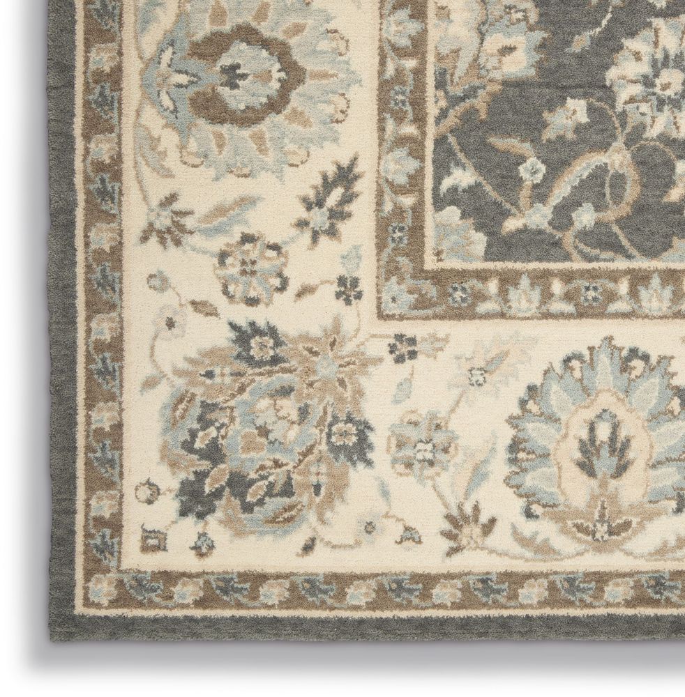 Nourison Living Treasures LI16 Runner Rug - Grey & Ivory