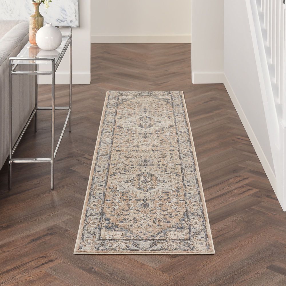 Nourison Quarry QUA05 Runner Rug - Beige & Grey