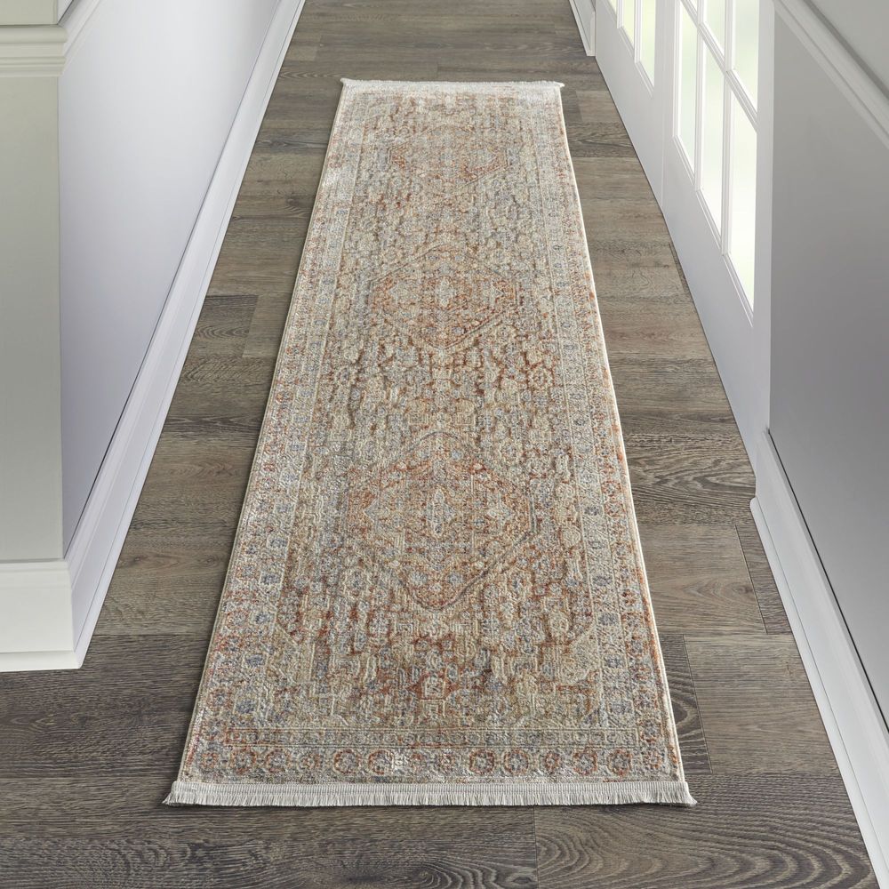 Nourison Lustrous Weave LUW02 Runner Rug - Grey & Brick