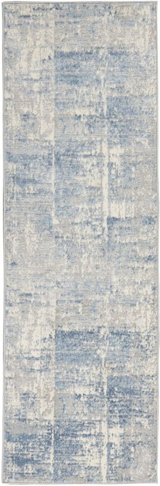Nourison Solace SLA02 Runner Rug - Ivory Grey & Blue