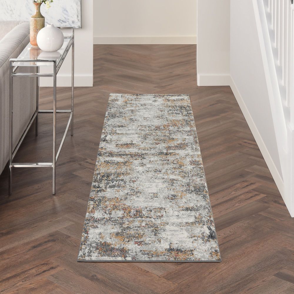 Nourison Tangra TNR03 Runner Rug - Grey & Multicolour