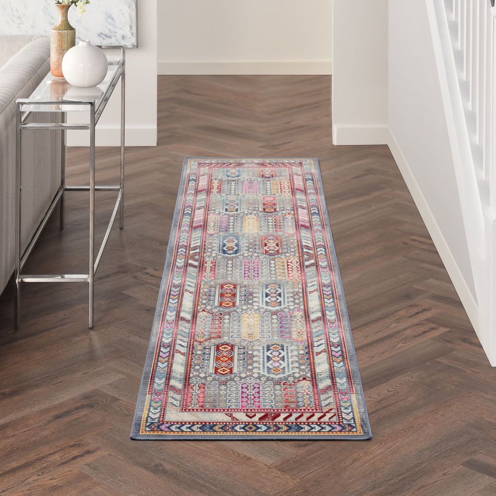 Nourison Vintage Kashan VKA06 Runner Rug - Grey & Multicolour