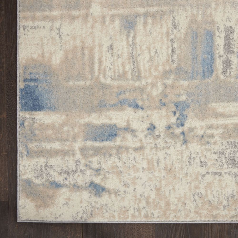 Nourison Solace SLA08 Runner Rug - Ivory Grey & Blue
