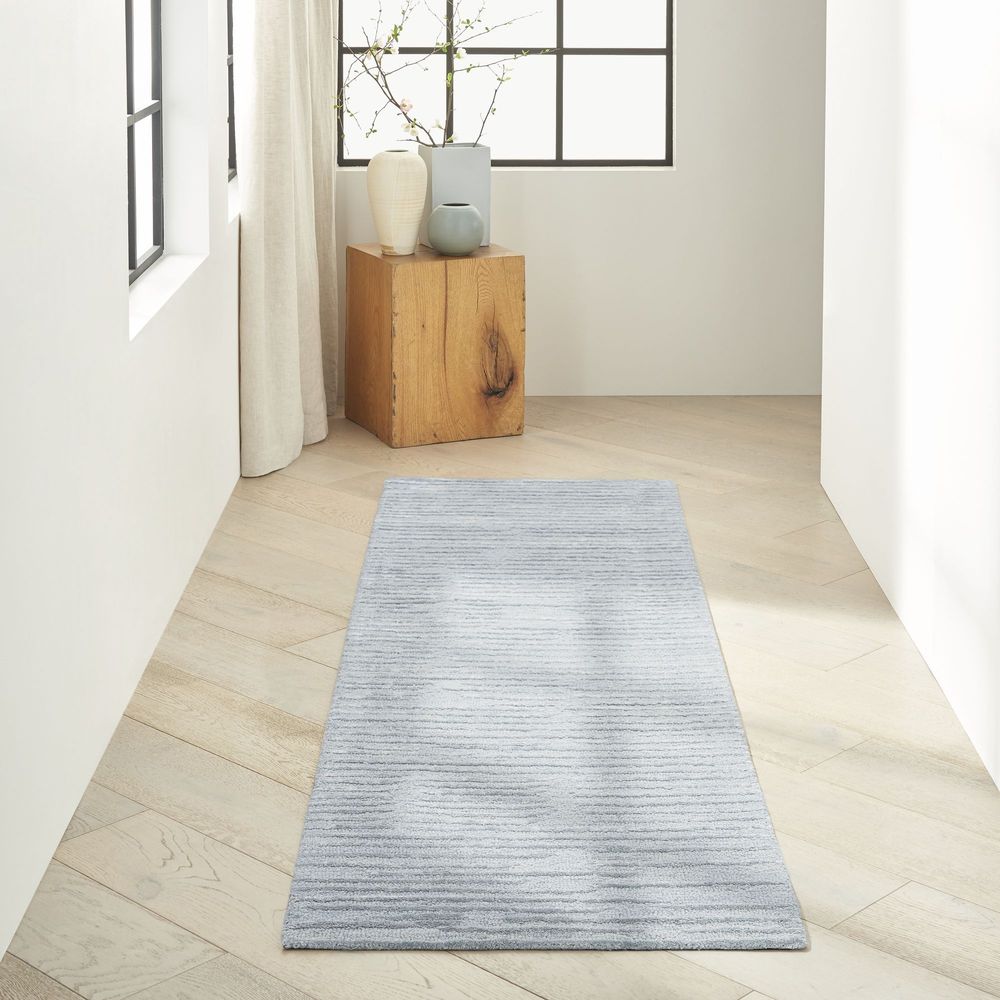 Calvin Klein CK010 Linear LNR01 Runner Rug - Light Blue