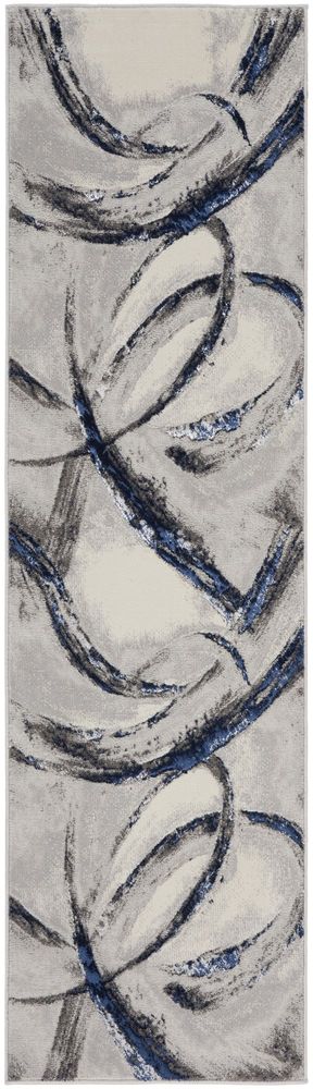 Nourison Brushstrokes BSK02 Runner Rug - Grey & Navy