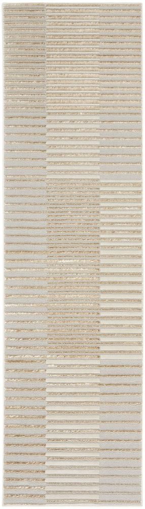 Nourison Brushstrokes BSK04 Runner Rug - Beige & Silver