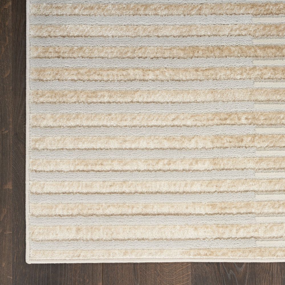 Nourison Brushstrokes BSK04 Runner Rug - Beige & Silver
