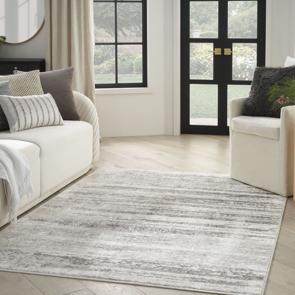 Nourison Glitz GLZ10 Rug - Cream & Grey