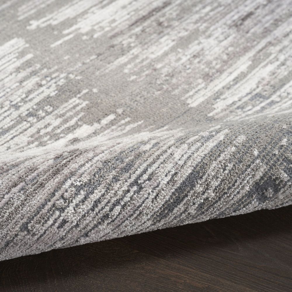 Nourison Abstract Hues ABH03 Runner Rug - Grey & White