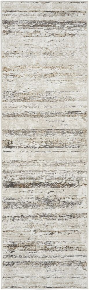 Nourison Glitz GLZ10 Runner Rug - Cream & Grey