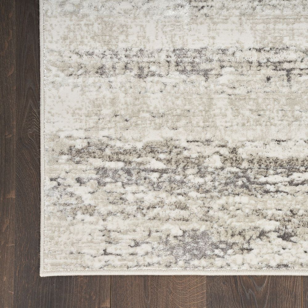Nourison Glitz GLZ10 Runner Rug - Cream & Grey