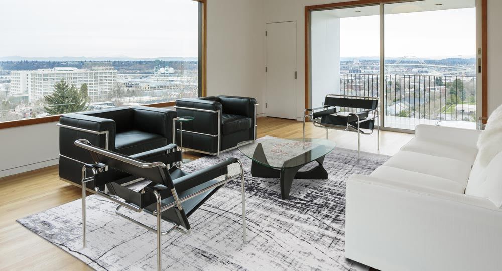 Louis De Poortere Griff Rug - Metro Black & White 8926