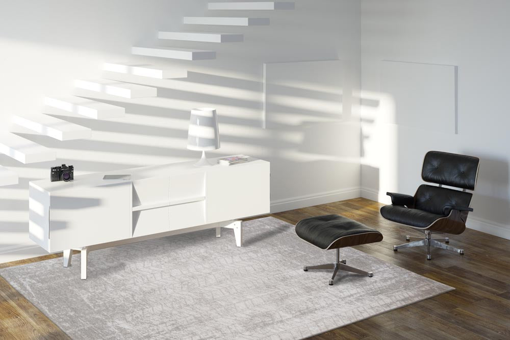 Louis De Poortere Jacobs Ladder Rug - White Plains 8929