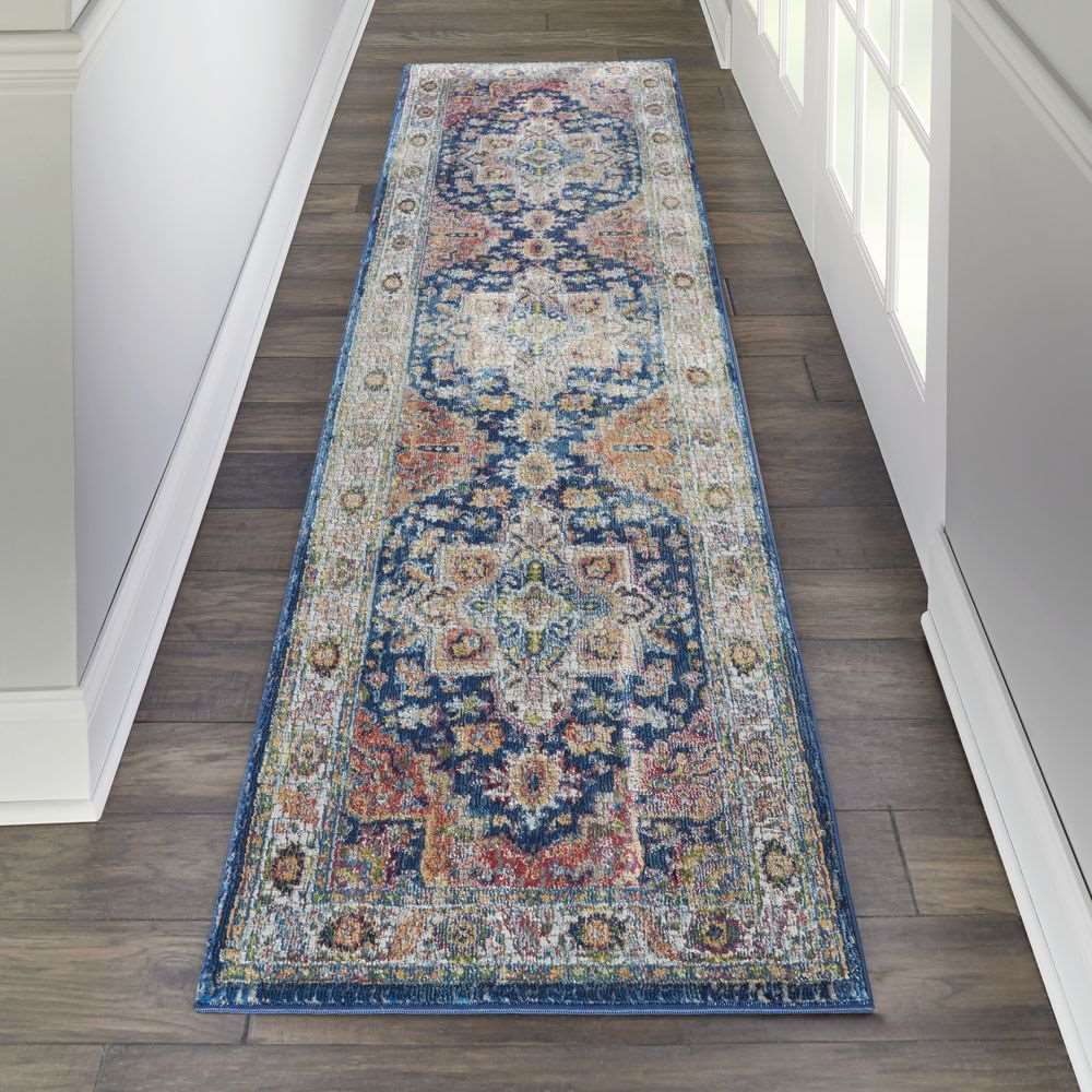 Nourison Ankara Global ANR11 Runner Rug - Blue & Multicolour