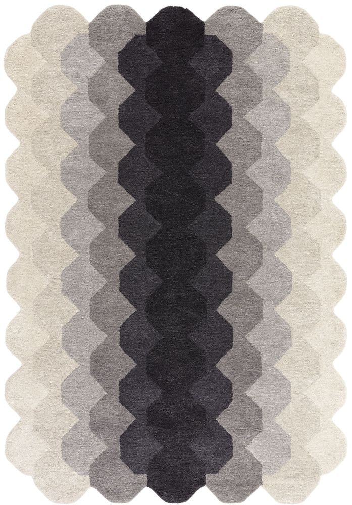 Contemporary Design Hive Runner Rug - Charcoal
