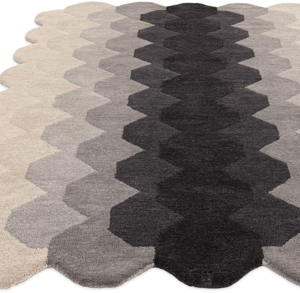 Contemporary Design Hive Runner Rug - Charcoal