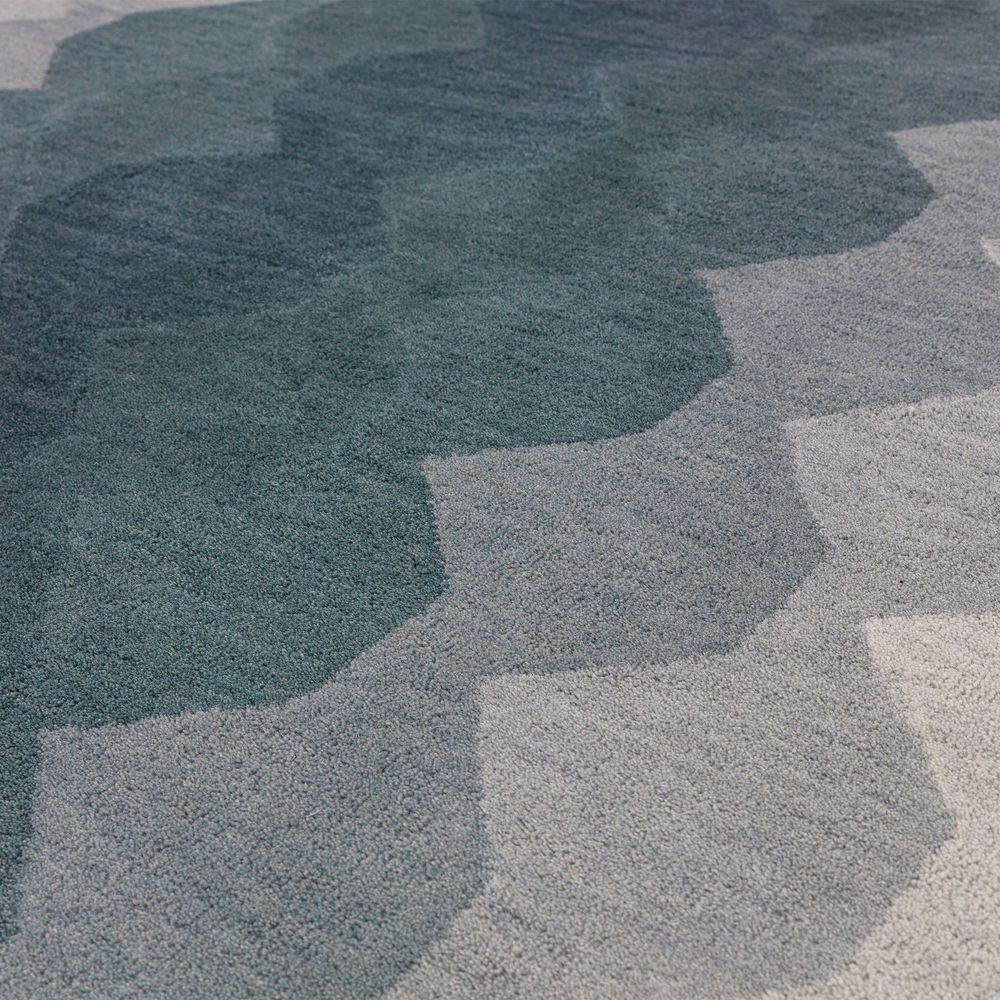 Contemporary Design Hive Runner Rug - Teal