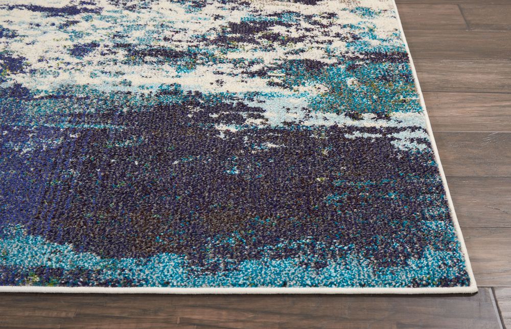 Nourison Celestial CES02 Runner Rug - Ivory & Teal Blue