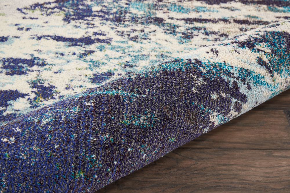 Nourison Celestial CES02 Runner Rug - Ivory & Teal Blue