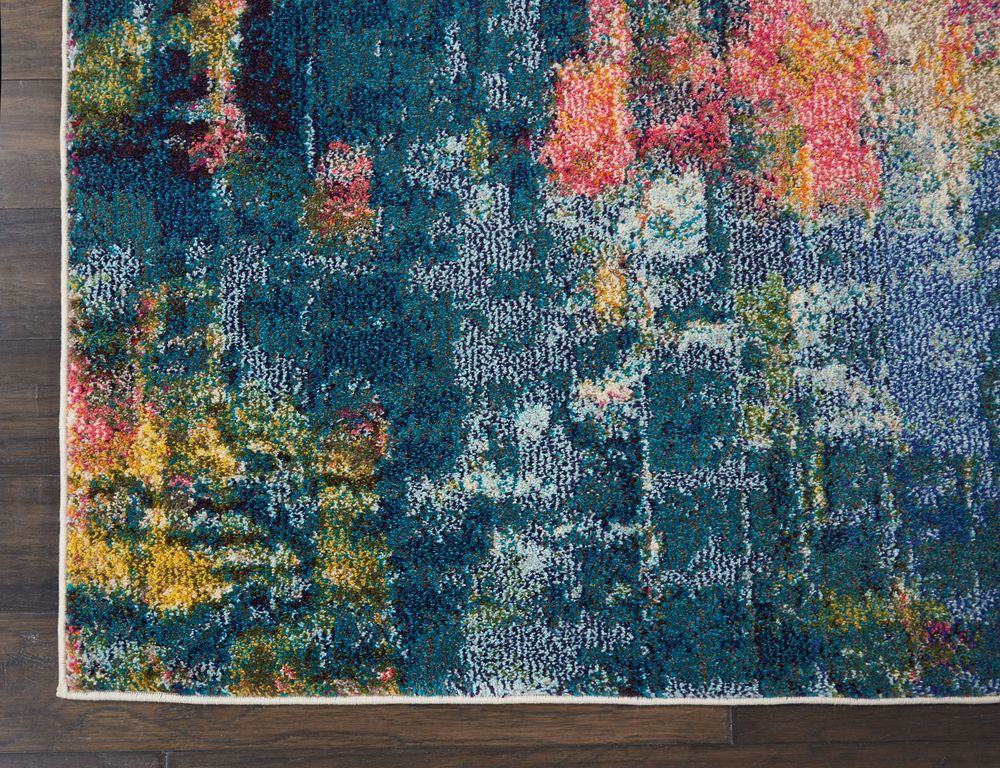 Nourison Celestial CES09 Runner Rug - Blue & Yellow