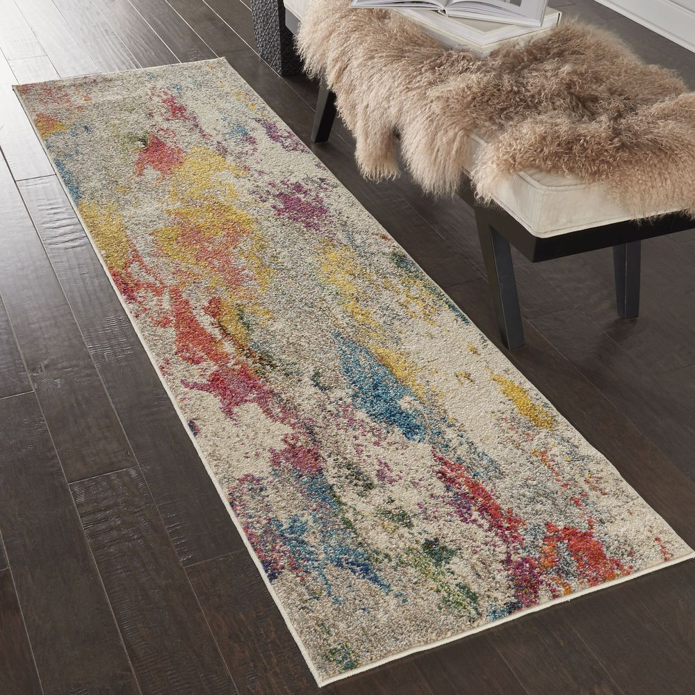 Nourison Celestial CES12 Runner Rug - Ivory & Multicolour