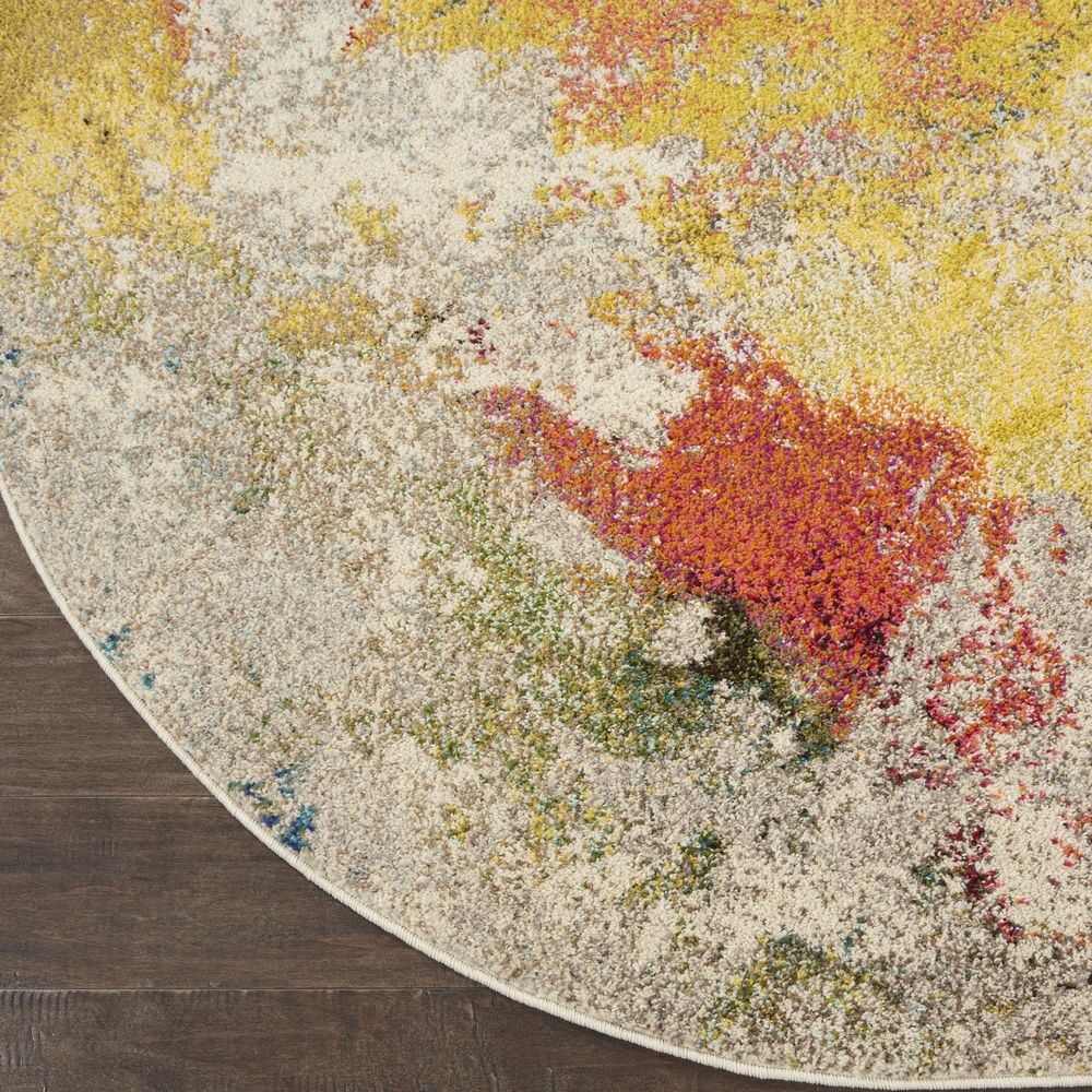 Nourison Celestial CES12 Round Rug - Ivory & Multicolour