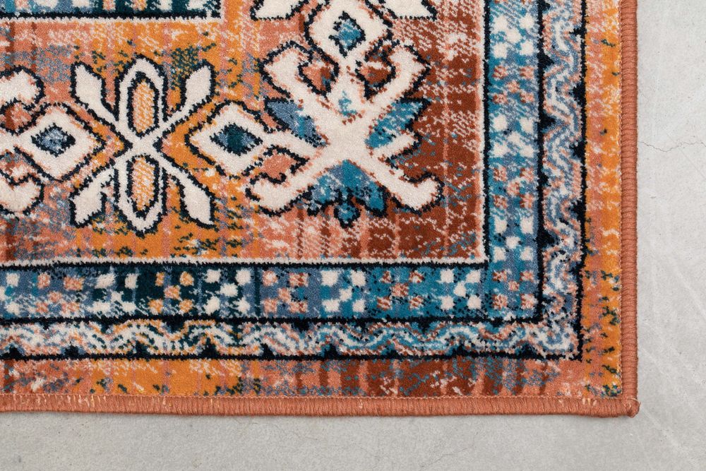 Dutchbone Mahal Rug - Blue & Brick