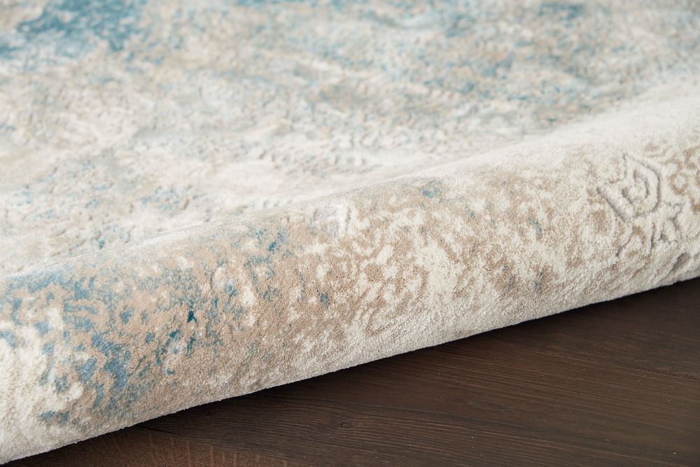 Nourison Karma KRM07 Rug - Ivory & Light Blue