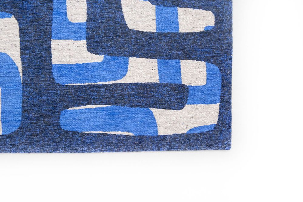 Louis De Poortere Craft Kuba Runner Rug - 9336 Ultramarine