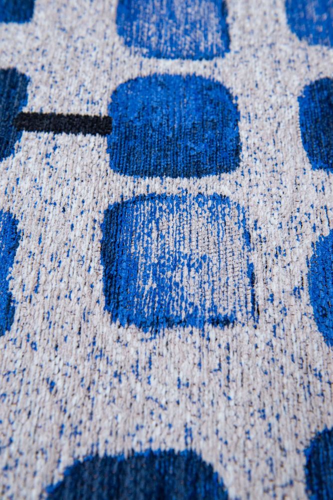 Louis De Poortere Craft Cobblestone Runner Rug - 9348 Amparo Blues