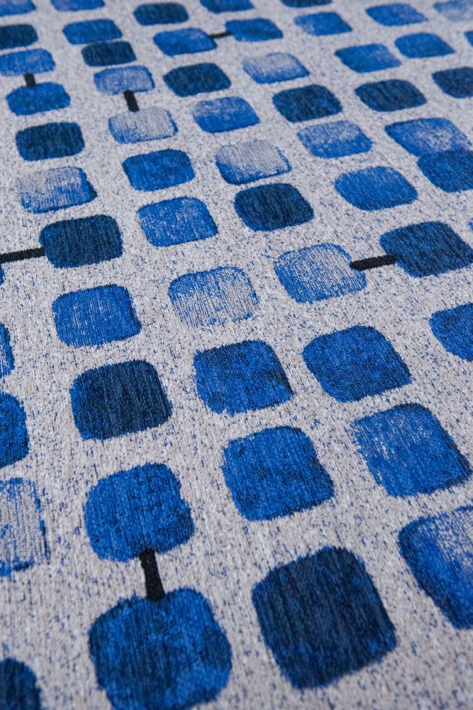 Louis De Poortere Craft Cobblestone Runner Rug - 9348 Amparo Blues