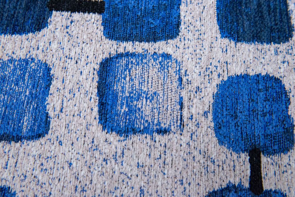 Louis De Poortere Craft Cobblestone Runner Rug - 9348 Amparo Blues
