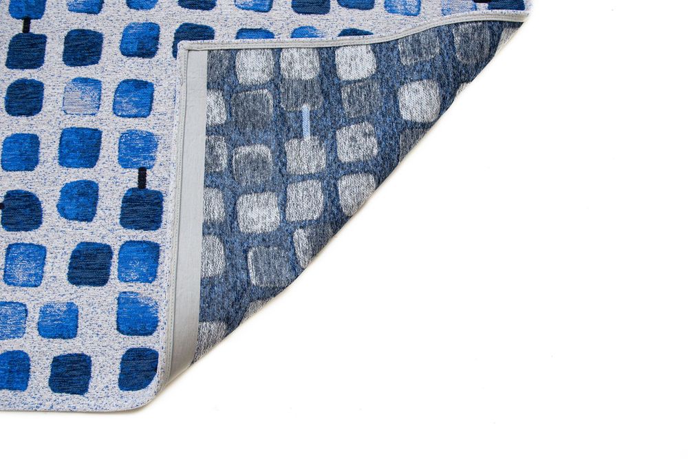 Louis De Poortere Craft Cobblestone Runner Rug - 9348 Amparo Blues