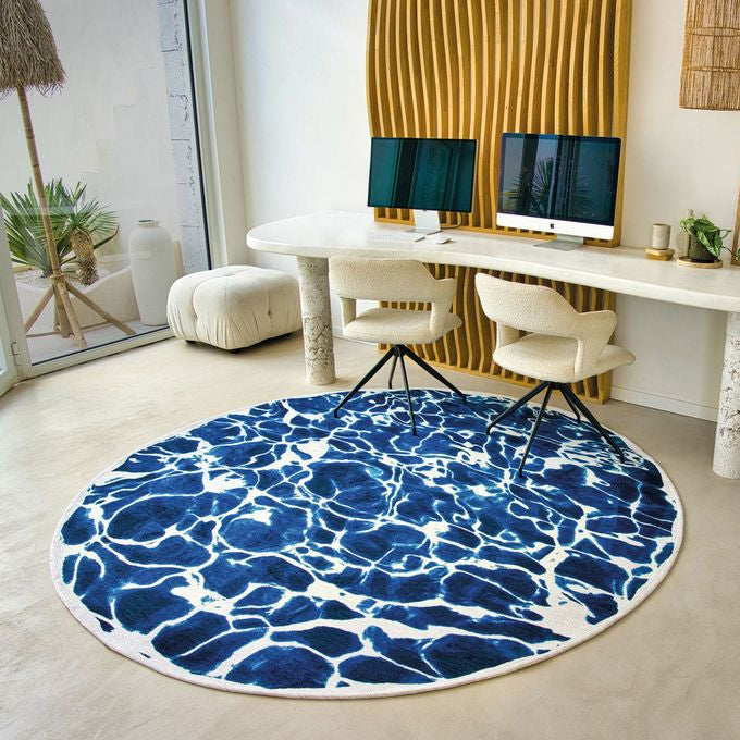 Louis De Poortere Meditation Swim Round Rug - 9351 Surf